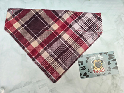 Red, Black & White Plaid Reversible Dog Bandana