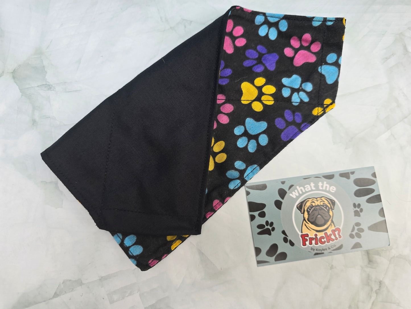 Multicolour Pawprint Reversible Dog Bandana