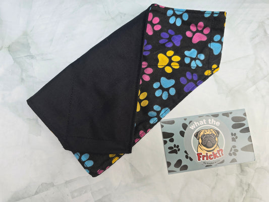 Multicolour Pawprint Reversible Dog Bandana