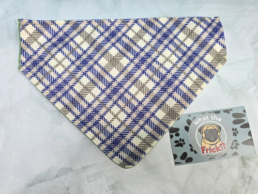 Green, White & Blue Plaid Reversible Dog Bandana