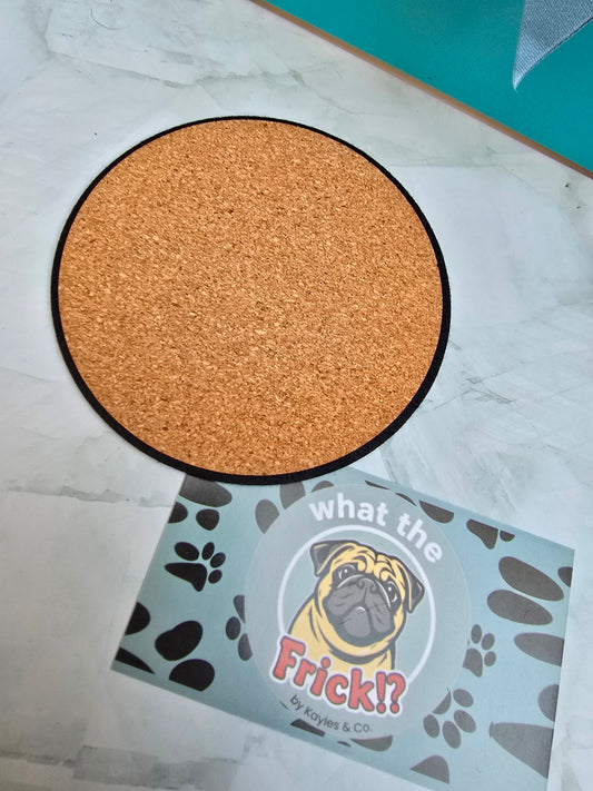 Felt Coaster with Cork Base - Floral Pawprint